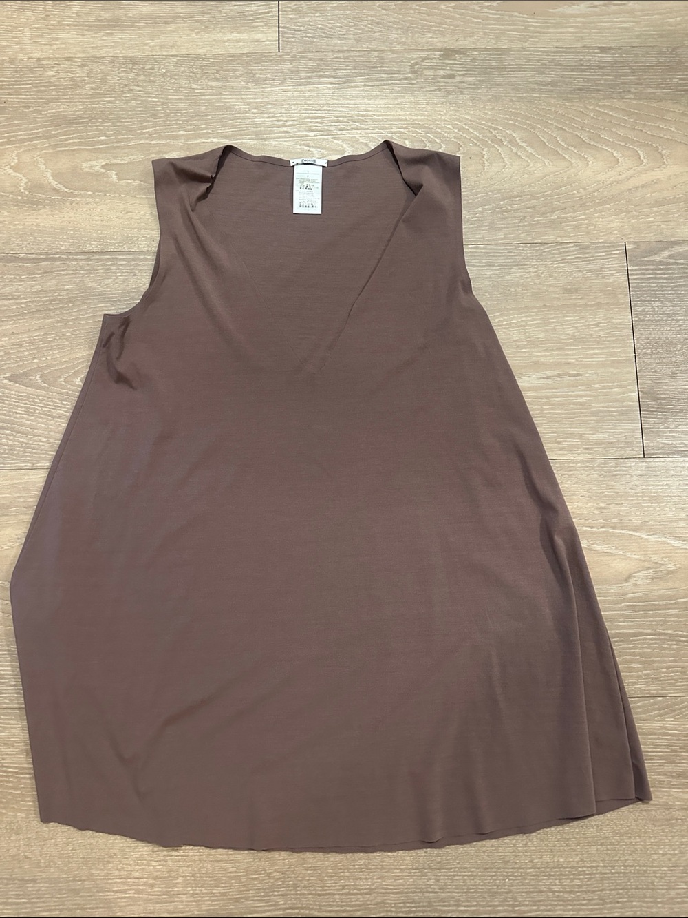 Wolford Sleeveless V-Neck Tank Top — Chocolate Brown